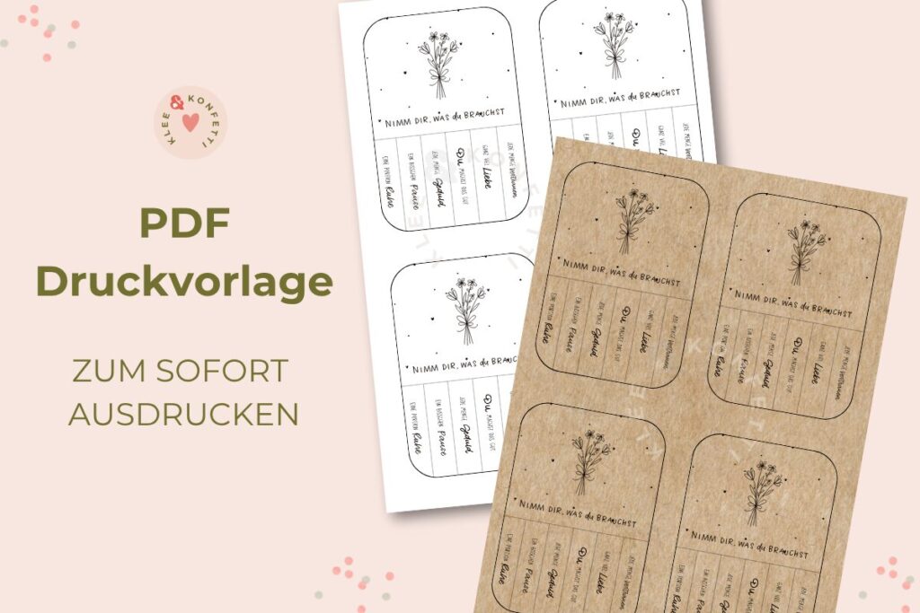 PDF Durckvorlage zum Sofort ausdrucken - Nimm dir, was du brauchst